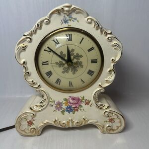 Vintage Bradley-Rogers Stafford China Electric Mantel Clock Beautiful 9" X 7"